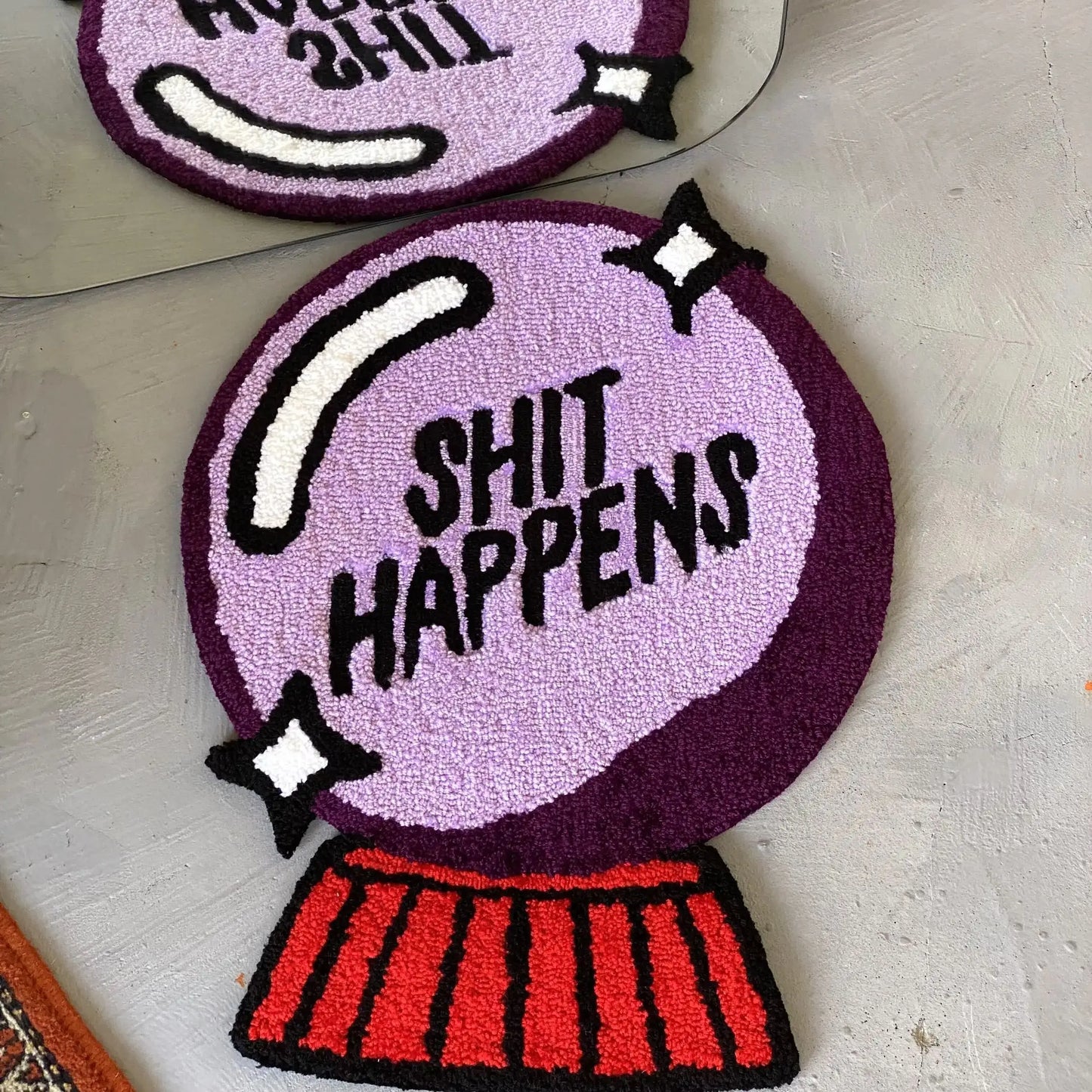 "SHIT HAPPENS" Magic Ball Tufted Rugs.