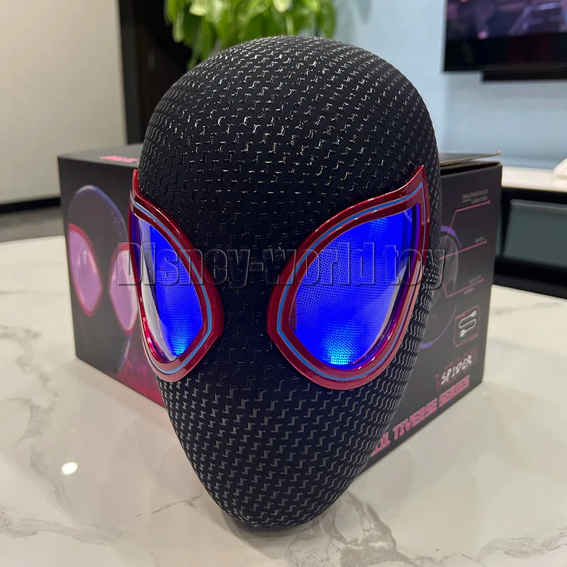 Marvel Gwen Miles Spiderman Spider-Man Mask Anime Figure Luxury Helmet Rechargeable Remote Eyes Movable mask Cosplay.