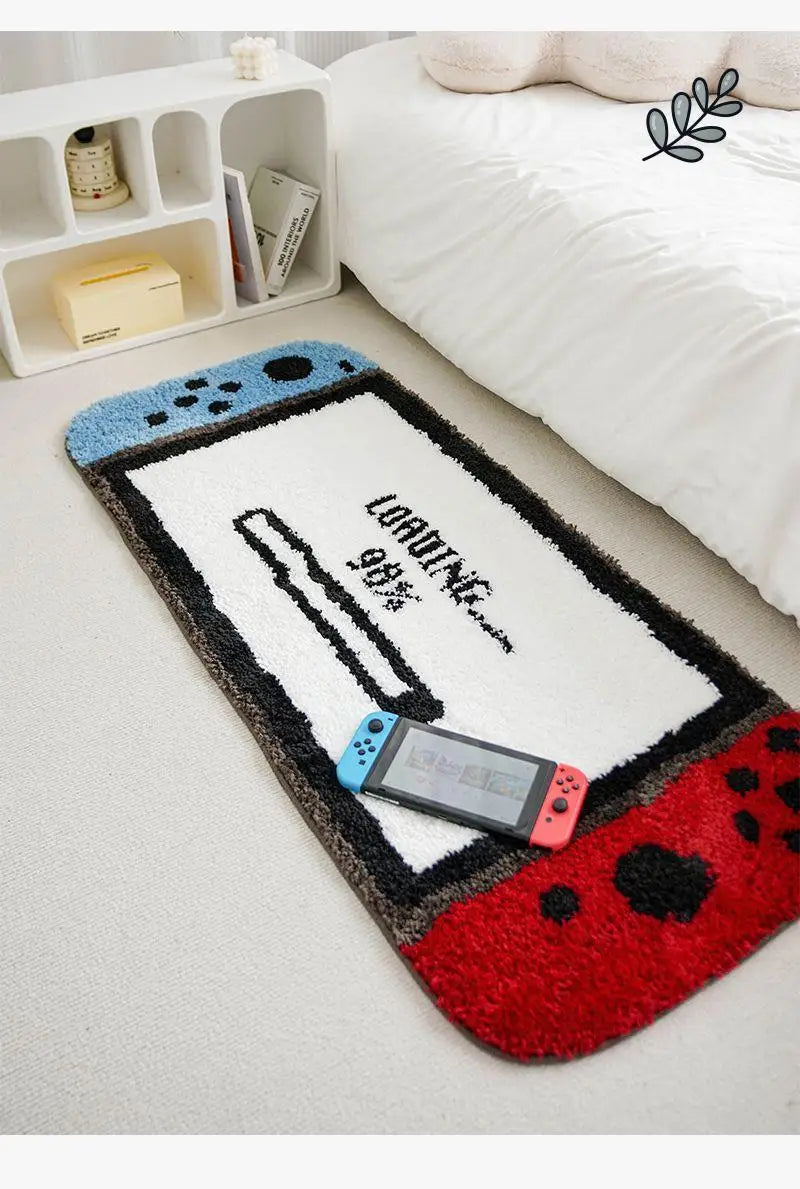 Switch Game Carpet Creative Flocking Anti-slip Rugs.