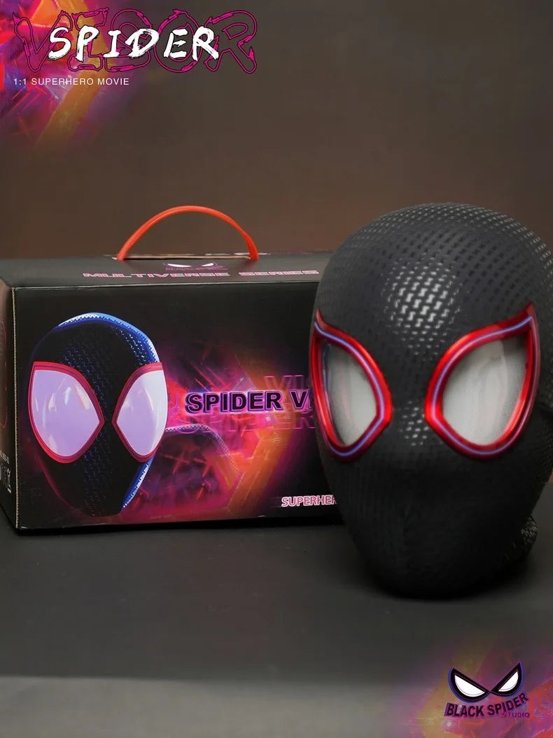 Miles Spider-Man head set electric eyes can move the vertical universe can blink mask.