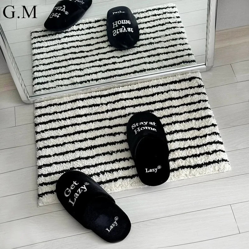 Tufted Stripes Rug High-Quality Anti-slip Rug.