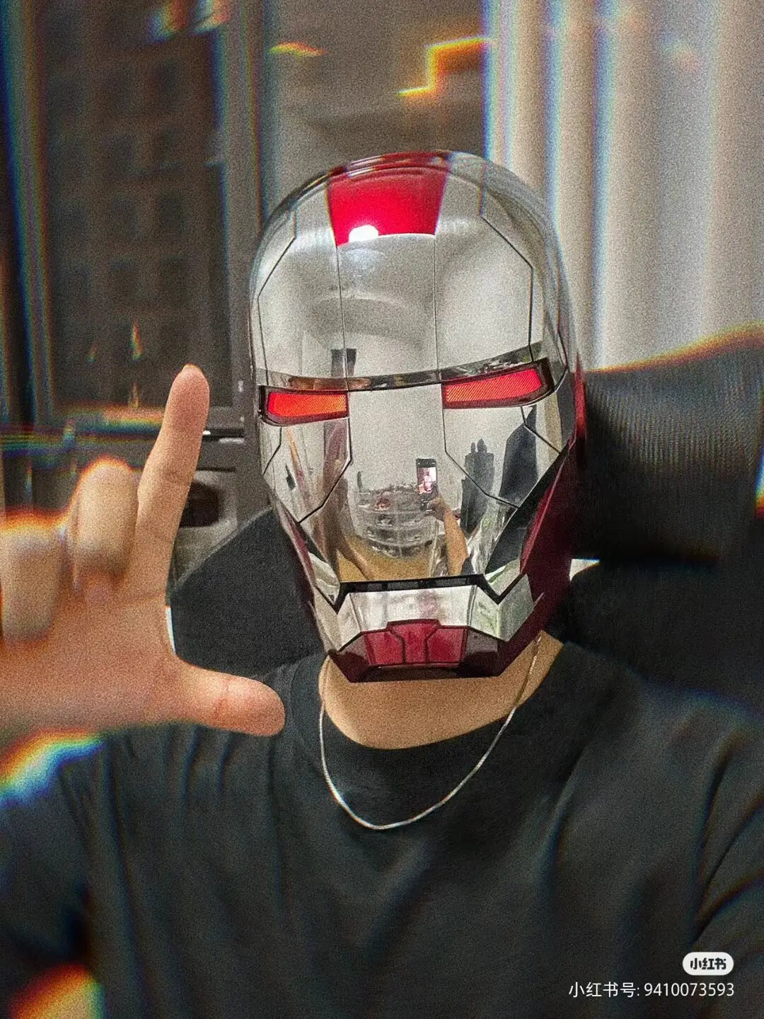 Iron Man Helmet Mk5 Voice Control Eyes With Light Model Toys For Adult Electric Wearable Christmas Gift.
