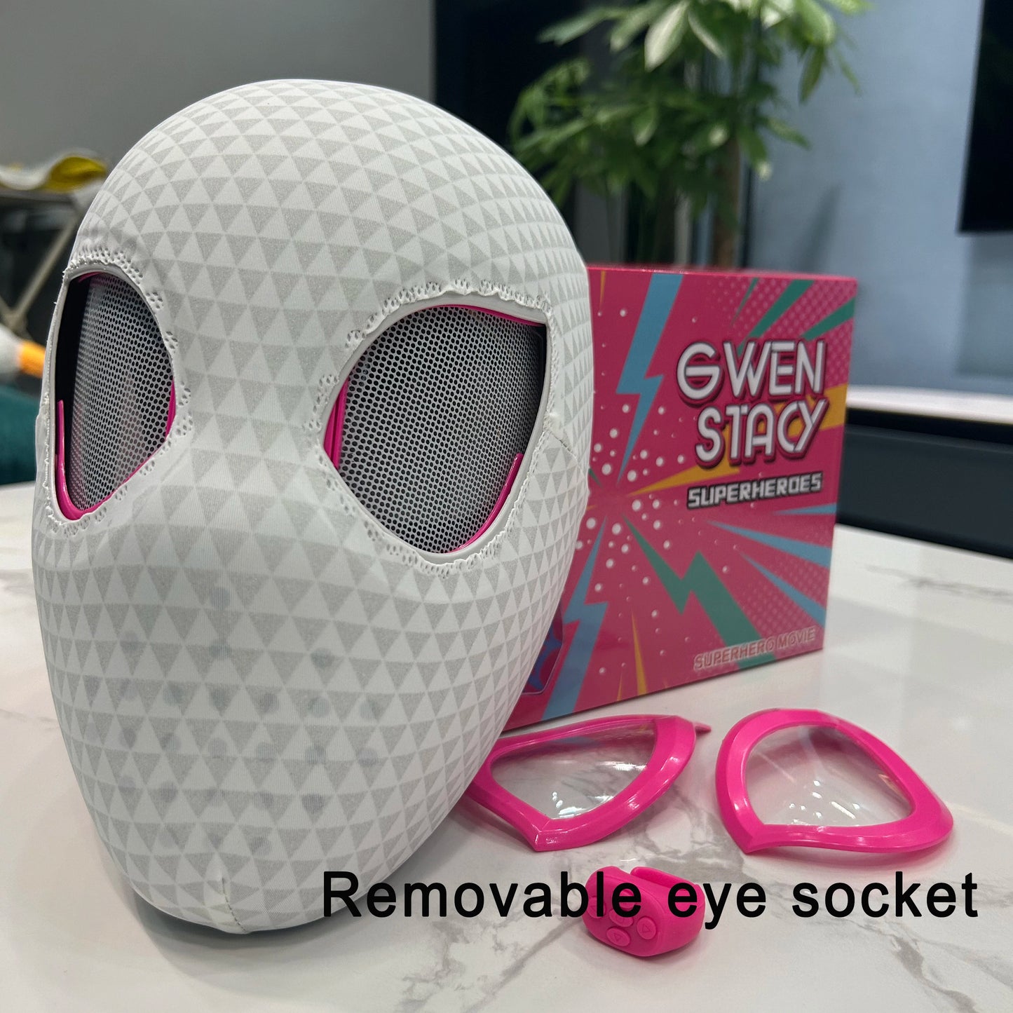 Gwen Spider Man Moving Eyes Helmet Mask.