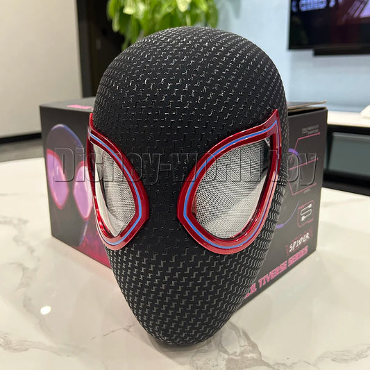 Marvel Gwen Miles Spiderman Spider-Man Mask Anime Figure Luxury Helmet Rechargeable Remote Eyes Movable mask Cosplay.