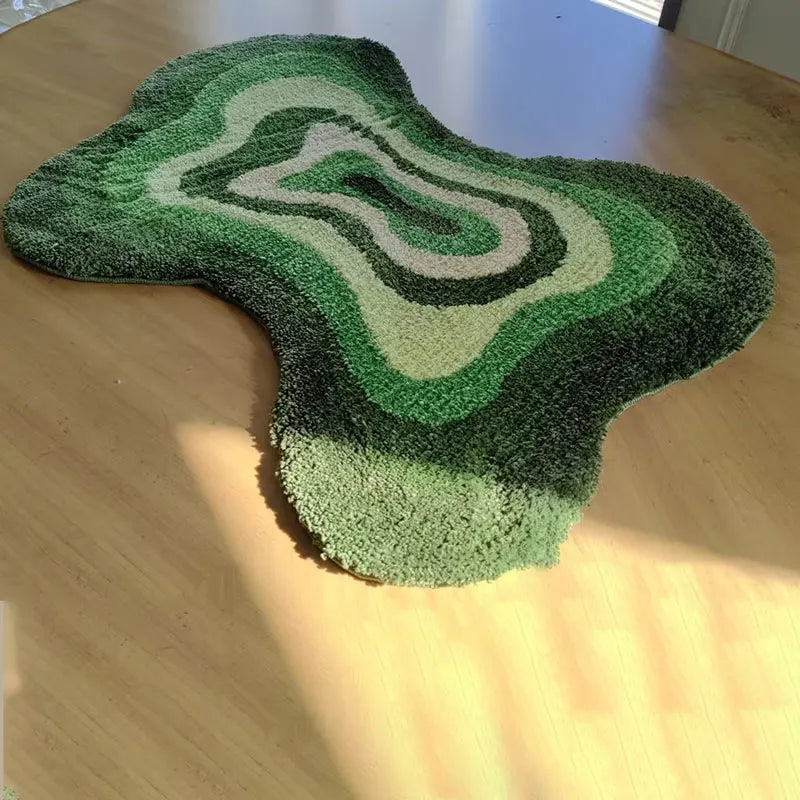 irregular Line Shape Fluffy Rugs.