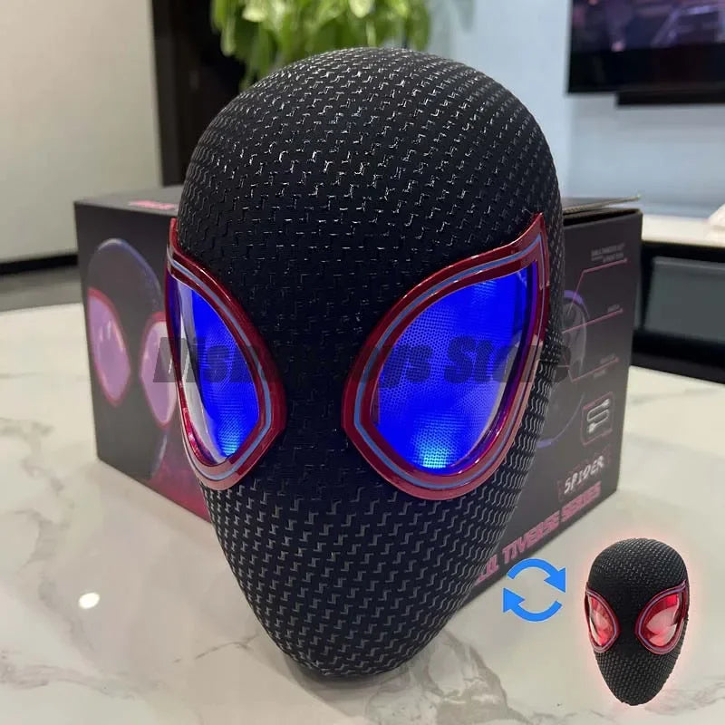 Marvel Gwen Miles Spiderman Mask Anime Helmet Rechargeable Remote Eyes Movable mask Cosplay.