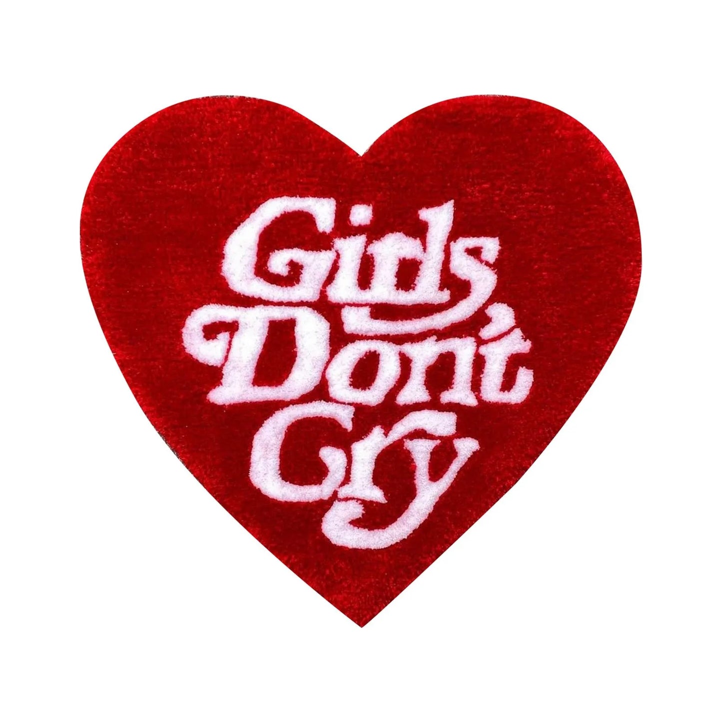 "Girls Don’t Cry" Heart Shaped Tufted Rugs.