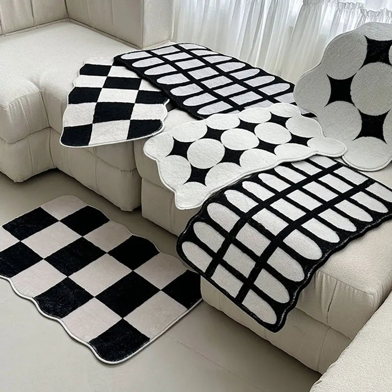 Nordic Black White Door Rug.