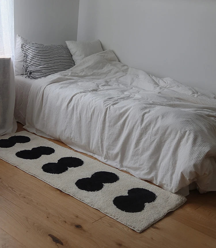 Long Tufting Geometric Bedside Rugs.