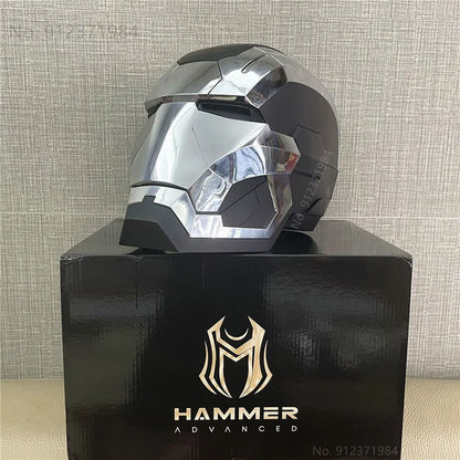 Iron Man Helmet Mk5 Voice Control Eyes With Light Model Toys For Adult Electric Wearable Christmas Gift.