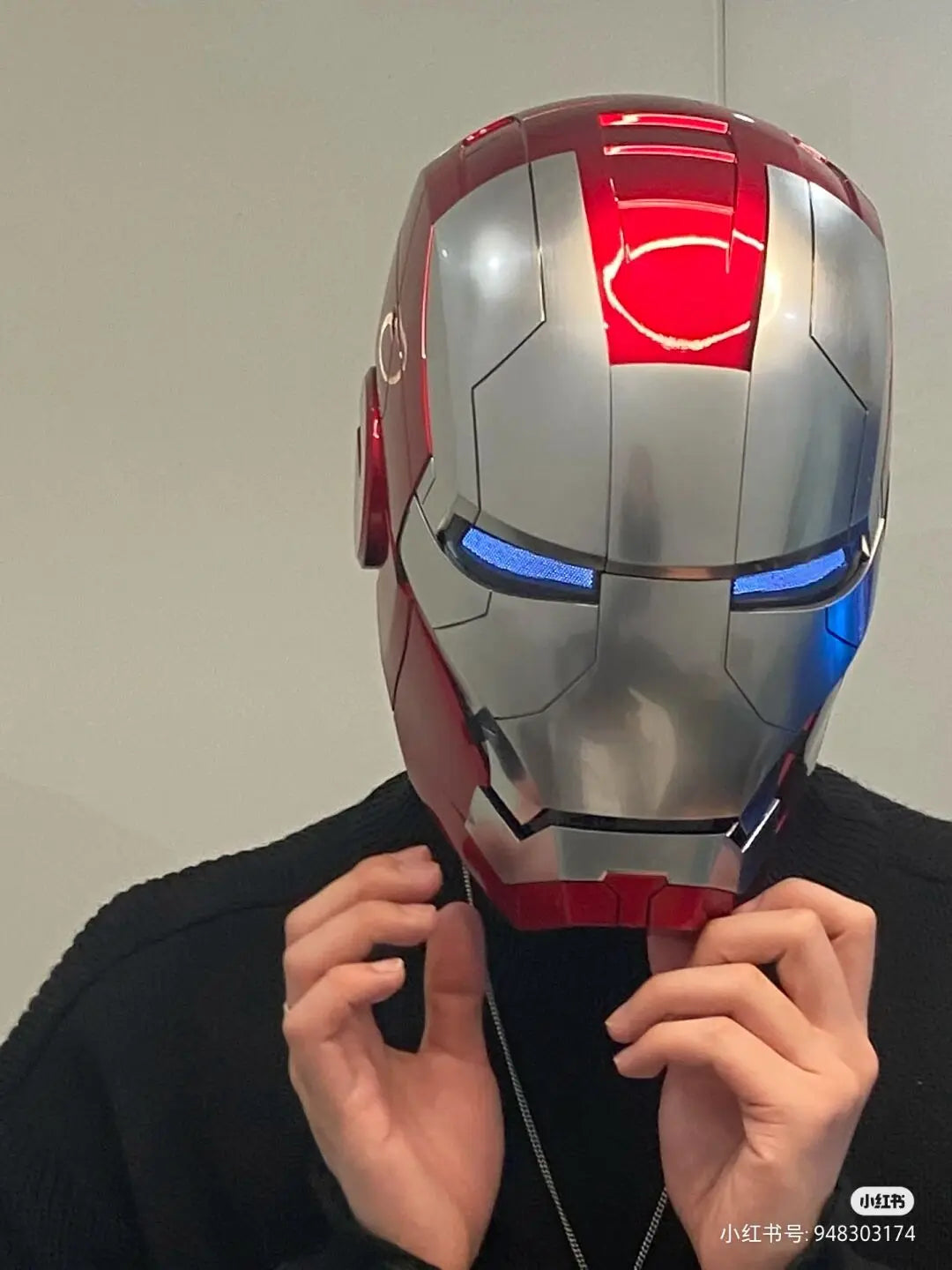 Iron Man Helmet Mk5 Voice Control Eyes With Light Model Toys For Adult Electric Wearable Christmas Gift.