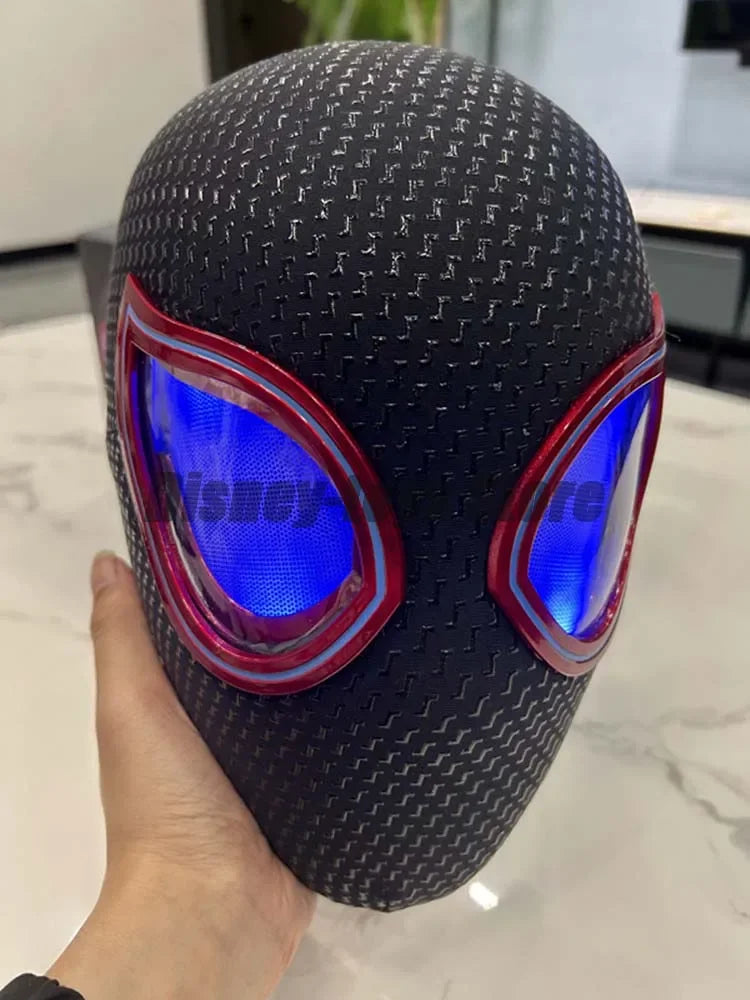 Marvel Gwen Miles Spiderman Mask Anime Helmet Rechargeable Remote Eyes Movable mask Cosplay.