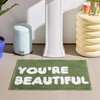 "YOU'RE BEAUTIFUL" Tufted Rugs.